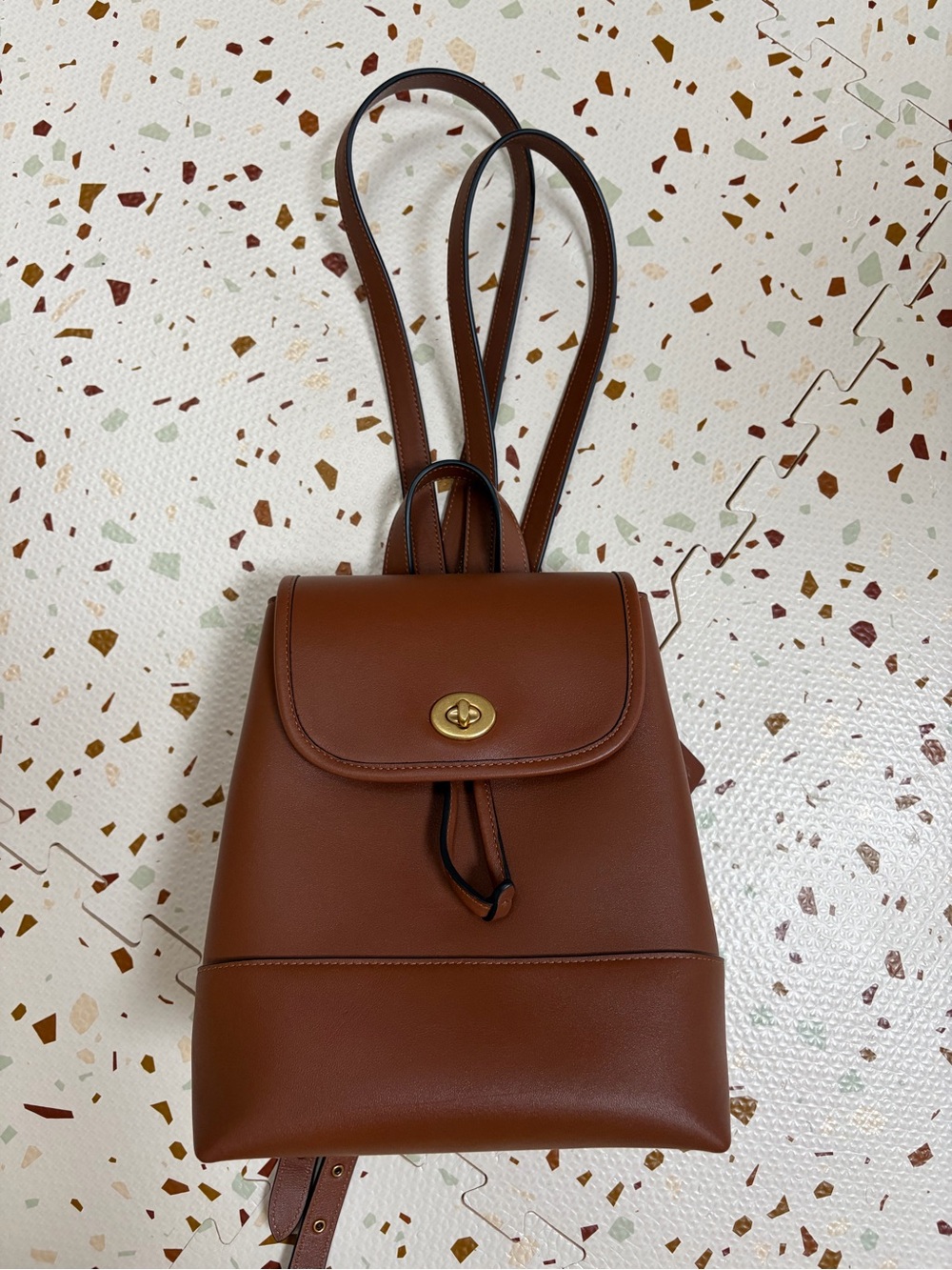 Coach | The Summer I Turned Pretty™ Turnlock Backpack in Redwood - Picture 3 of 8